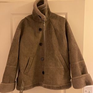 Dark gray fur coat